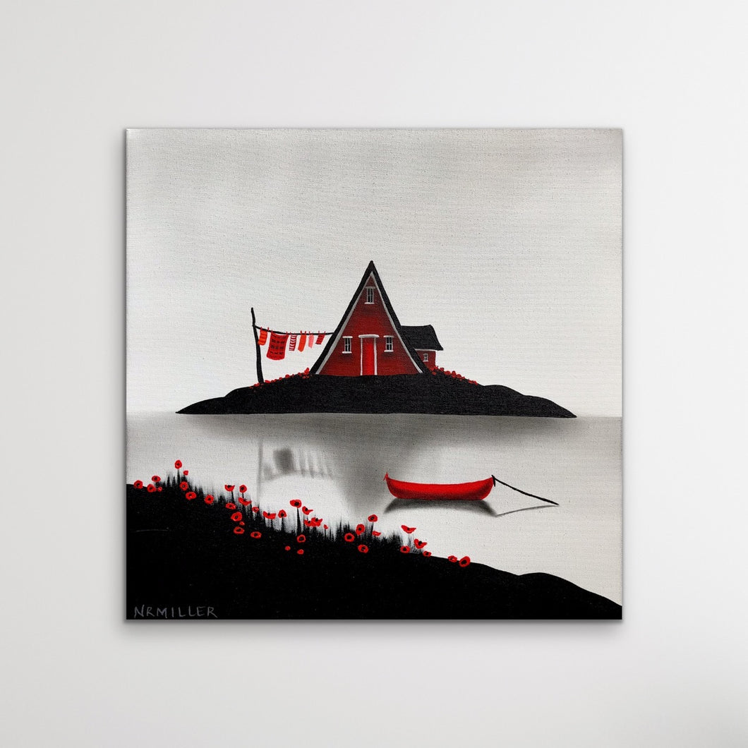 Rubies on the Rocks- 18 X 18”